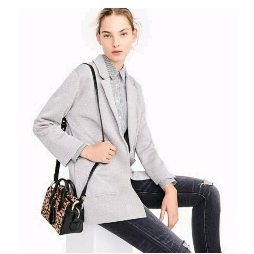 J. Crew sophie  Heathered Grey‎ Knit Blazer Cardigan Jacket XXS